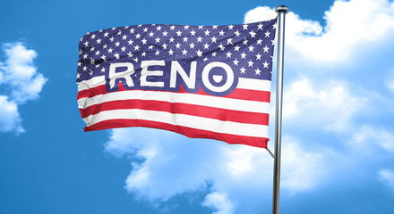 reno, 3D rendering, city flag with stars and stripes