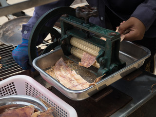 squid dried shop in Thailand