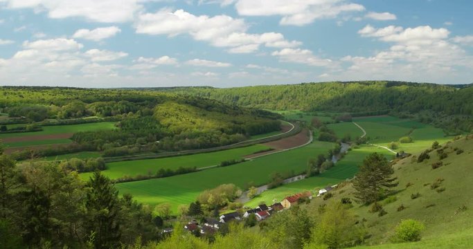 Panorama of the Altmuehltal in Germany in 4K
