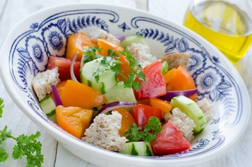 Fresh vegetable Tuscan salad Panzanella