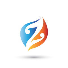 Abstract Number Two or Letter Z Logo