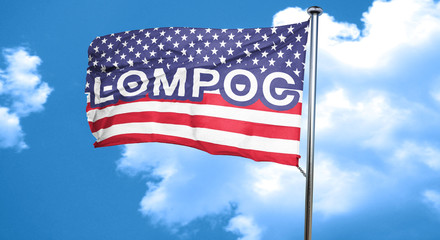 lompoc, 3D rendering, city flag with stars and stripes