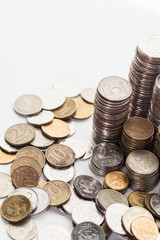 Coins isolated on white background