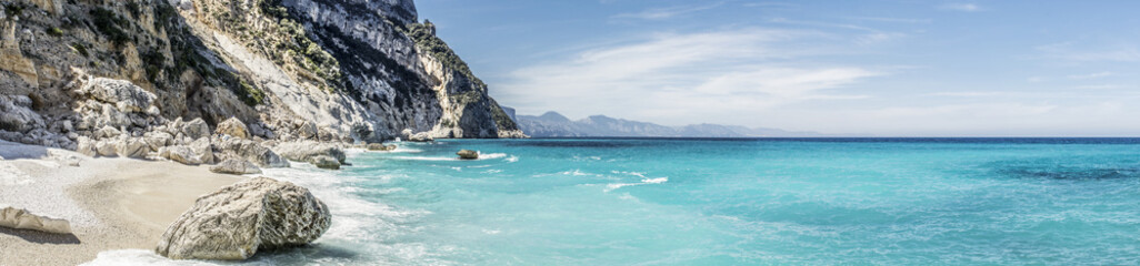 A view of Cala Goloritze beach, Baunei, Sardinia, Italy