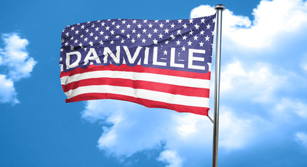 danville, 3D rendering, city flag with stars and stripes