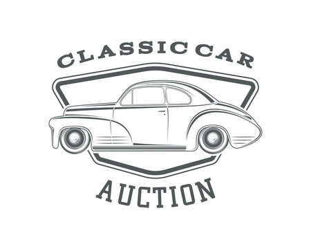 Classic Car Auction Badge Template.