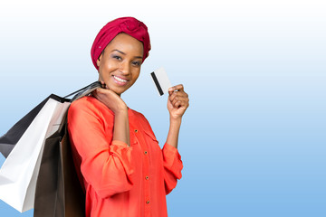 Beautiful  woman shopping and holding bags