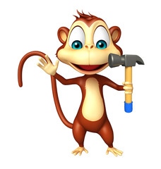 Monkey cartoon character with hammer