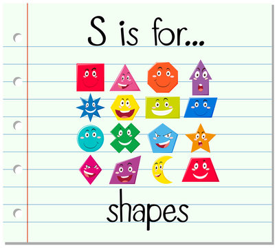 Flashcard letter S is for shapes