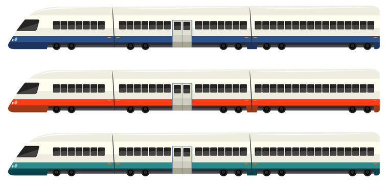 Speed train in three colors
