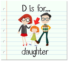 Flashcard letter D is daughter