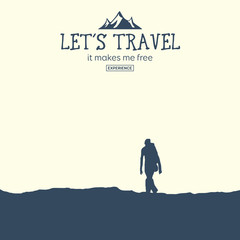 Web vector illustration on the theme of Climbing, Trekking, Hiking, Walking. Downshifting.