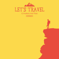 Web vector illustration on the theme of Climbing, Trekking, Hiking, Walking. Downshifting.