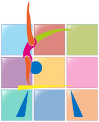 Sport icon of athelte on balance bar