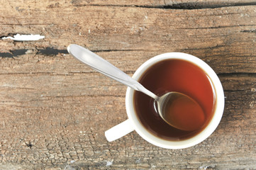 cafe cup on wood background