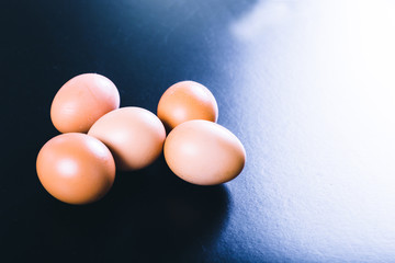 egg on black background
