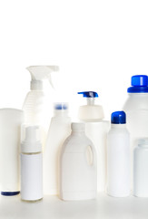 Cleaning product plastic container for house clean on white background