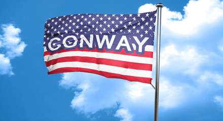 conway, 3D rendering, city flag with stars and stripes