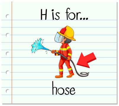 Flashcard letter H is for hose