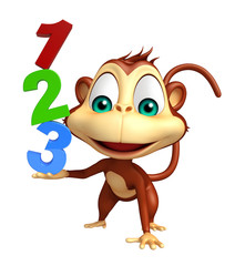 fun Monkey cartoon character with 123 sign