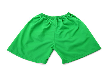 green shorts Isolated on a white background