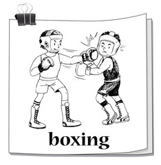 Doodle men doing boxing © blueringmedia