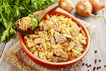 Stewed cabbage with meat