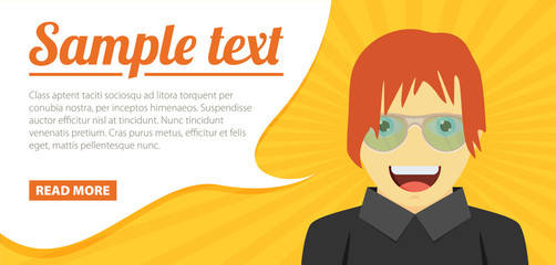 Fun concept. Vector flat design illustration. Horizontal layout