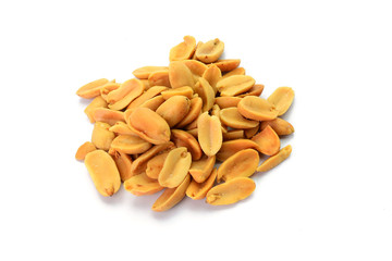 heap of peanuts isolated on white background
