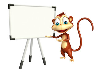 cute Monkey cartoon character with display board