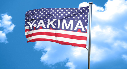 yakima, 3D rendering, city flag with stars and stripes