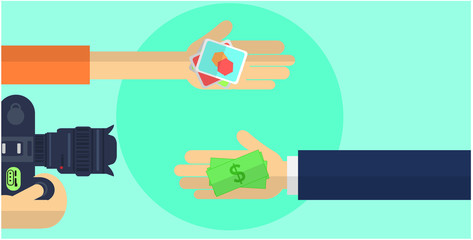 freelance and employer flat design