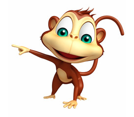 Fototapeta premium pointing Monkey cartoon character