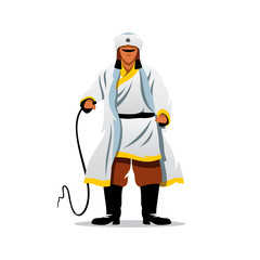 Vector Khan of the Golden Horde Cartoon Illustration. 