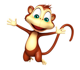 Naklejka premium jumping Monkey cartoon character