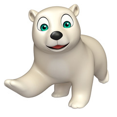 Obraz premium running Polar bear cartoon character