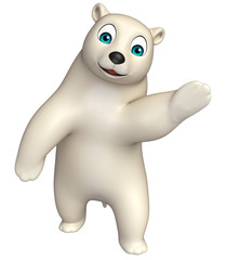 pointing Polar bear cartoon character