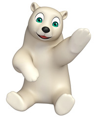 sitting  Polar bear cartoon character