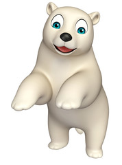 jumping Polar bear cartoon character