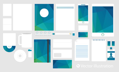 Corporate identity template set. Business stationery mock-up