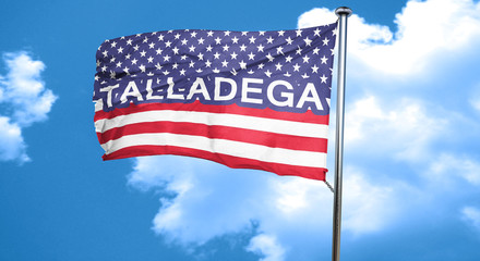 talladega, 3D rendering, city flag with stars and stripes