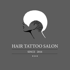 Logo for hair tattoo salon Vector Illustration