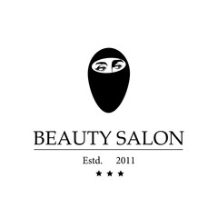 Logo for beauty salon with Arab woman. Vector Illustration