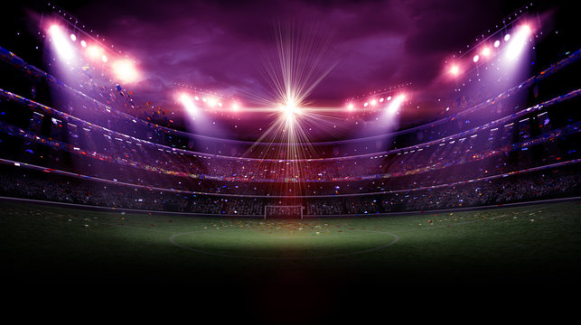 Fototapeta stadium light at night