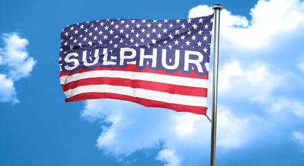 sulphur, 3D rendering, city flag with stars and stripes