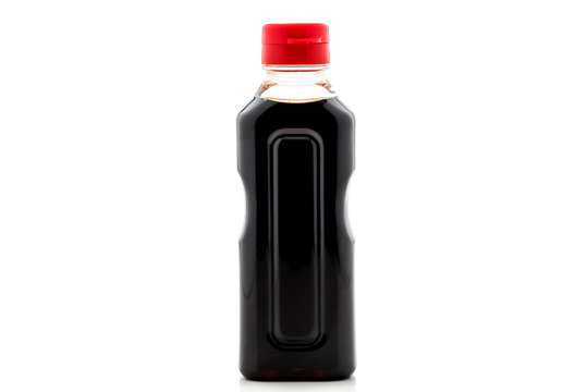 soy sauce bottles isolated on white background
