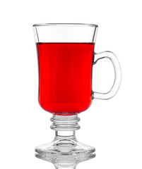 Glass of red mulled wine, isolated