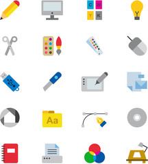 GRAPHIC DESIGN colored flat icons