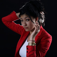 Naklejka premium young beautiful woman