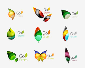Set of leaf logos
